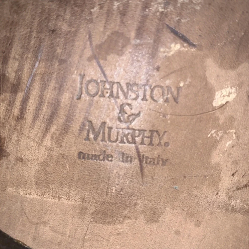 Johnston & Murphy Domani Shoes Mens 10.5 M Brown Woven Cap Toe Derby Dress Italy